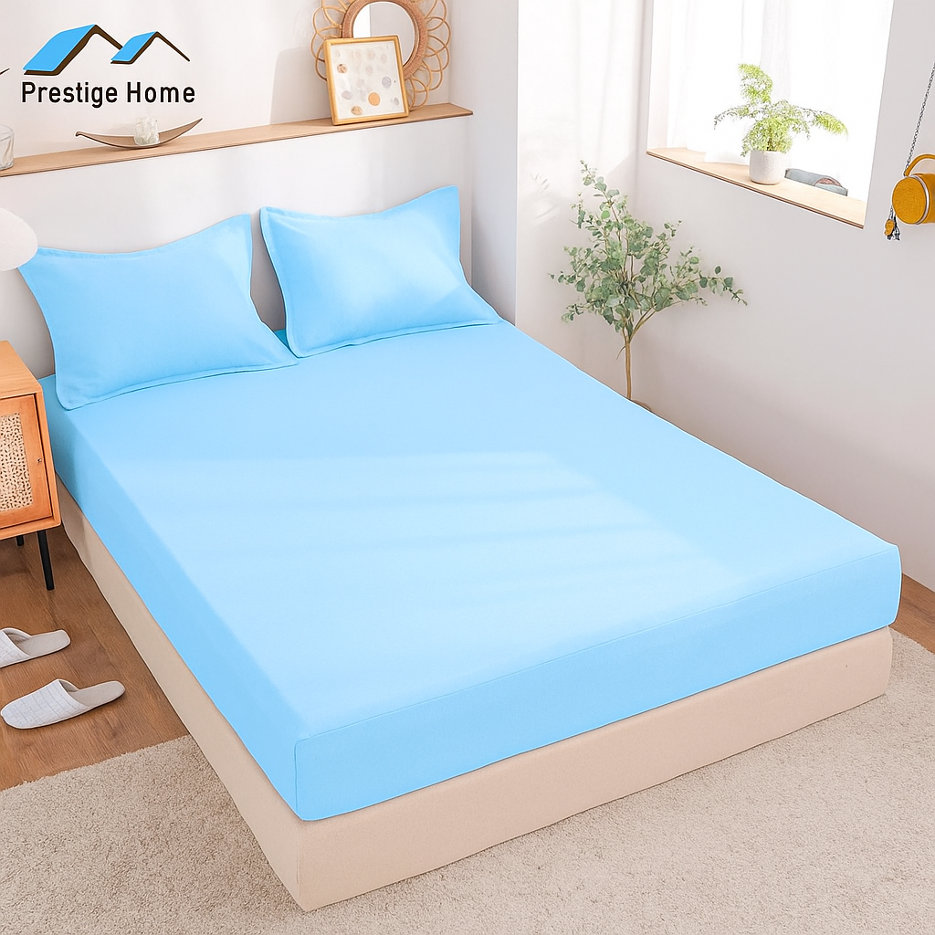 Cotton Plain Bedsheet Set - Double