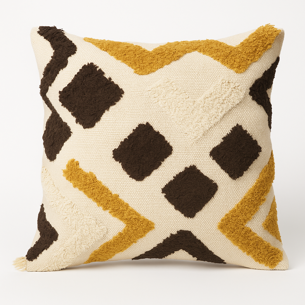 Tribal Diamond Textured Cushion - 45 x 45 cm