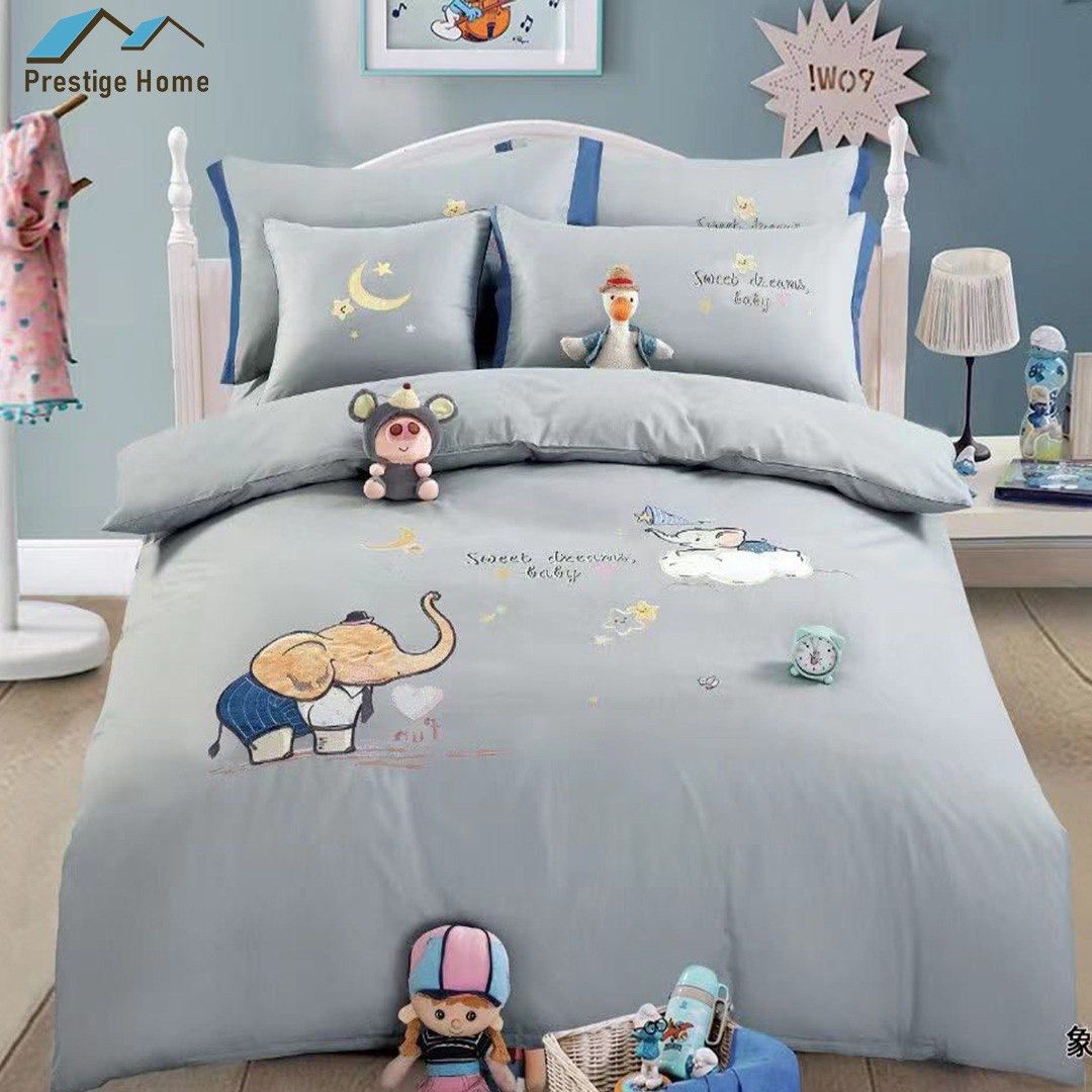 Cotton Elephant Duvet Cover Set - Single