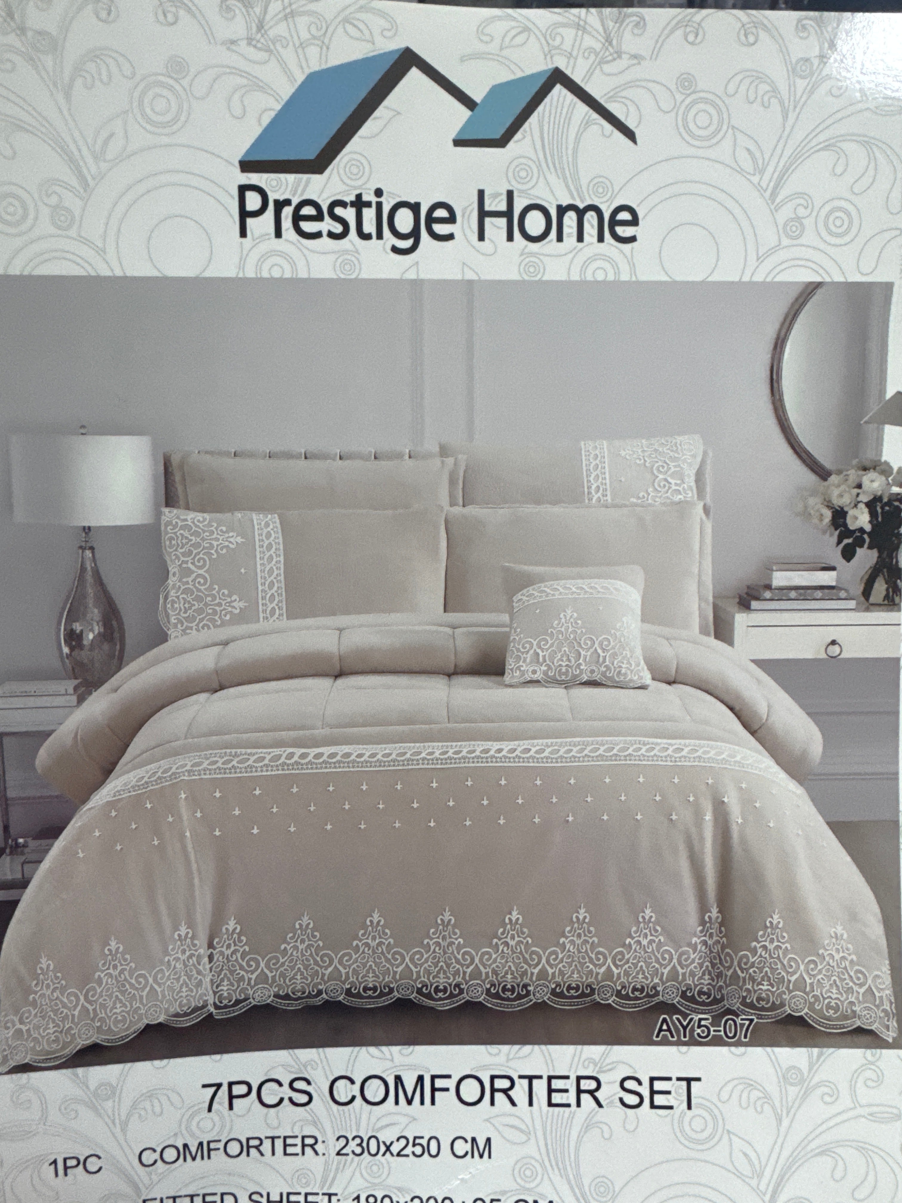 Flannel Dentelle Bridal Comforter Set - 7 Pcs