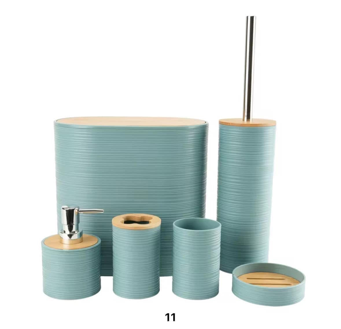 Oval Bamboo Bathroom Set