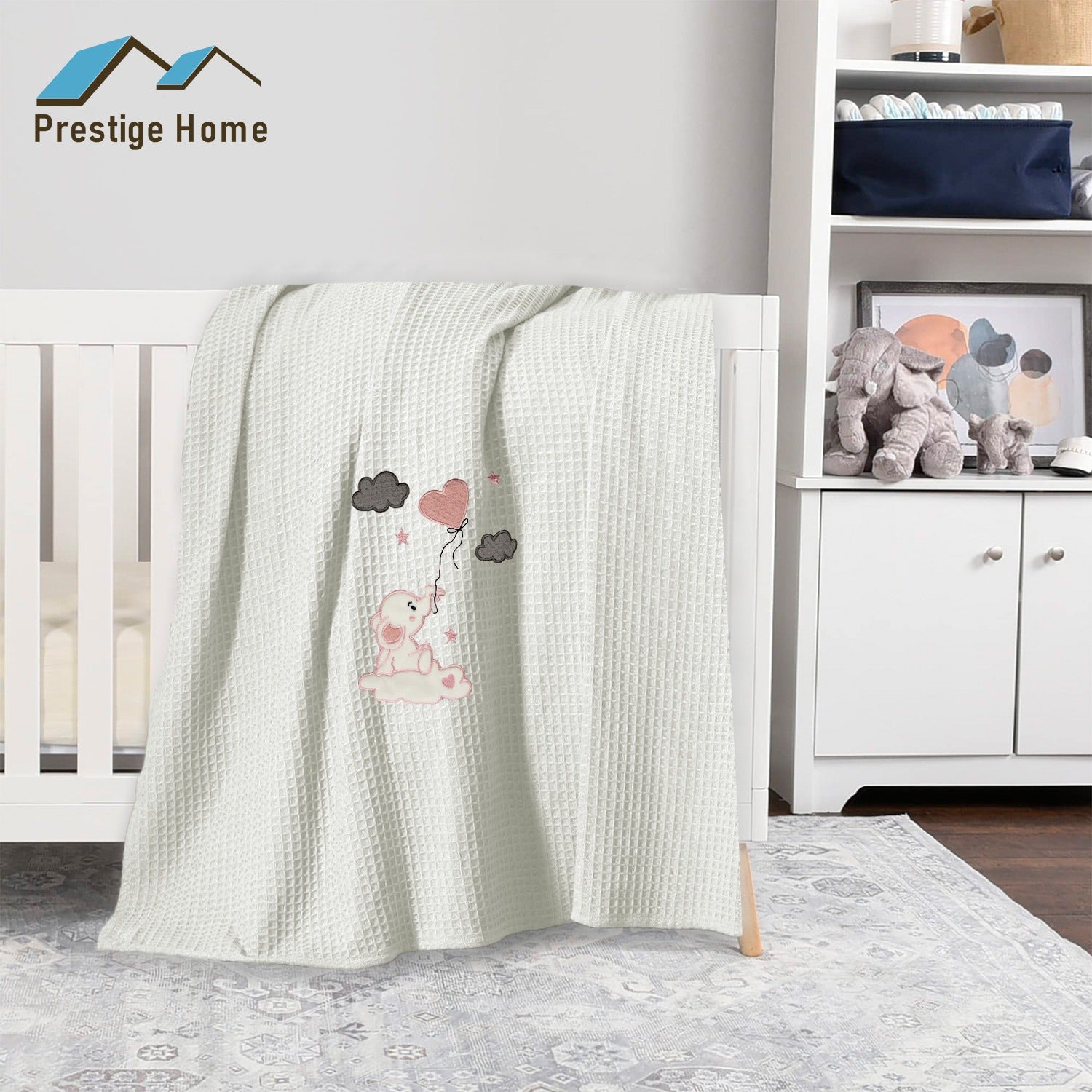 White Elephant Baby Blanket