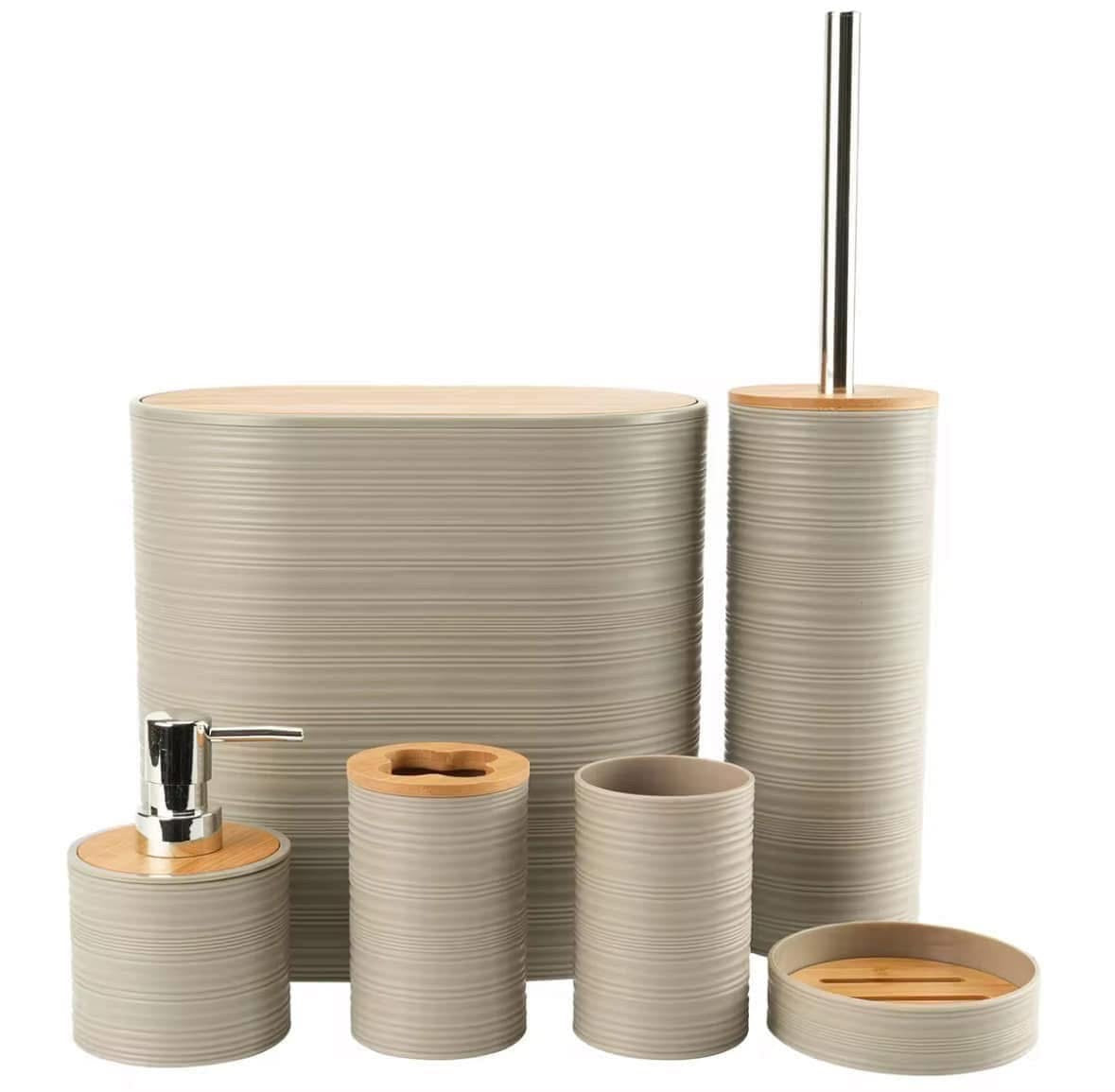 Oval Bamboo Bathroom Set