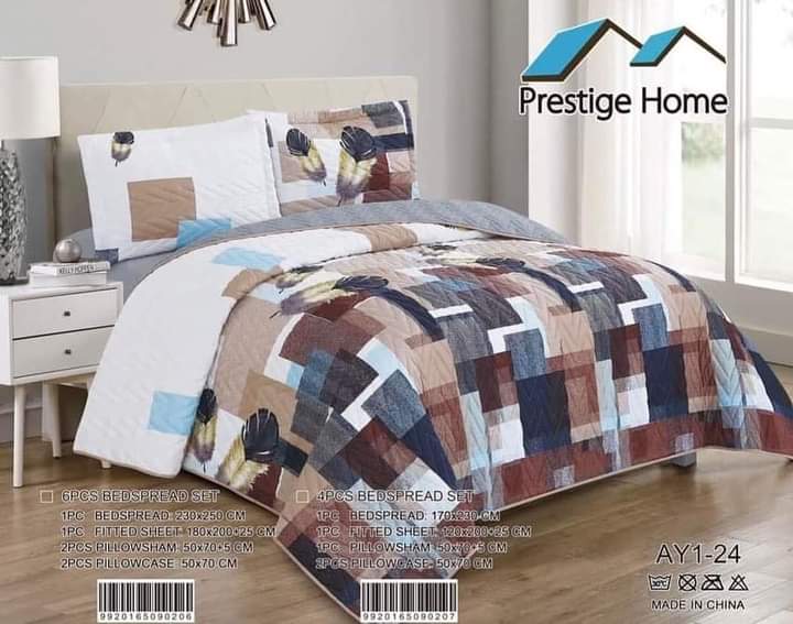 Abstract Patchwork Bedspread 3 Pieces - Single