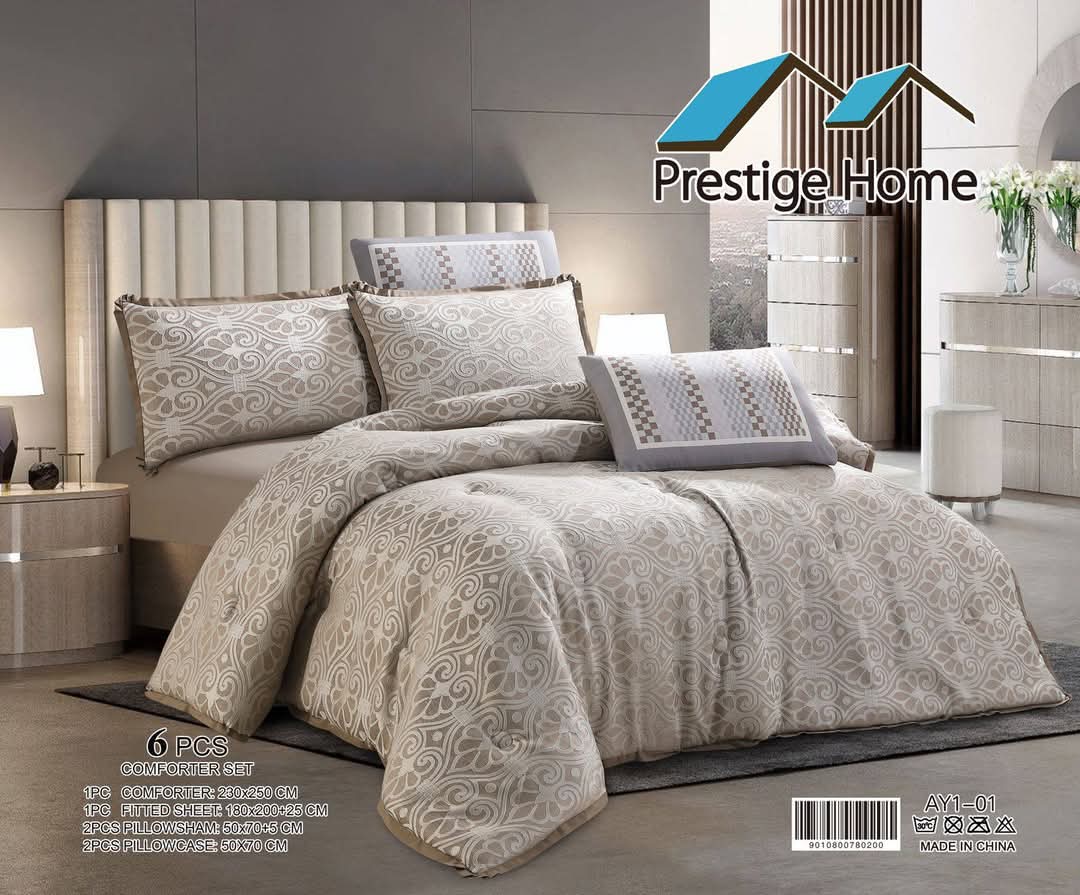 Leaves Comforter Set 6 Pcs  - Double