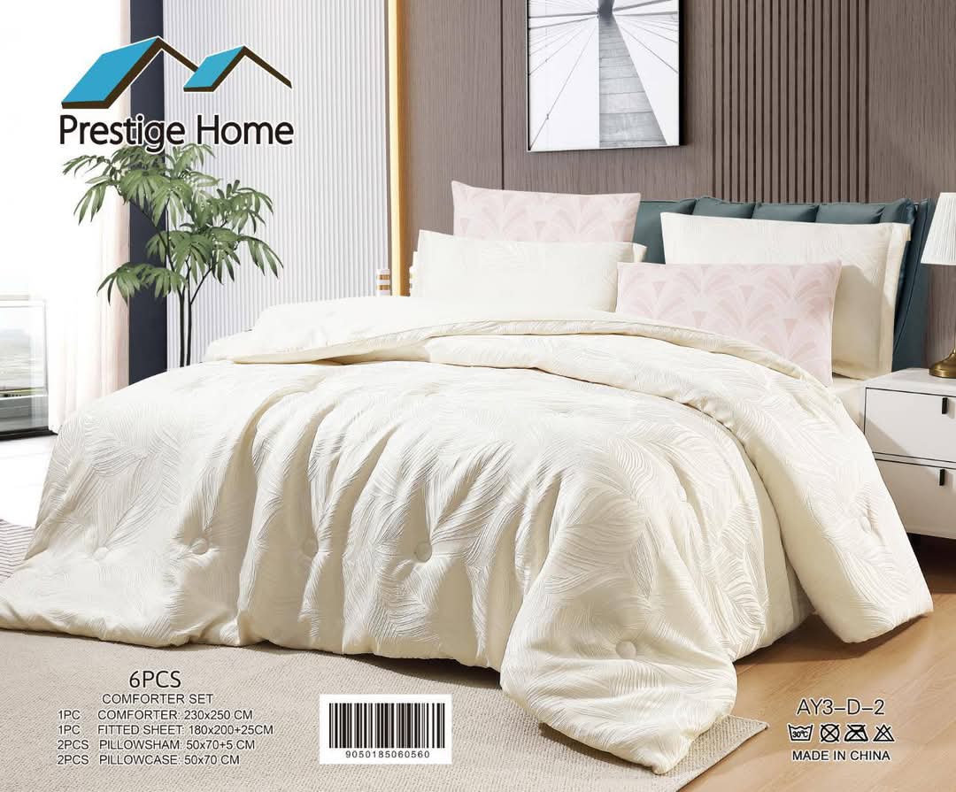 Leaves Comforter Set 6 Pcs AY3  - Double