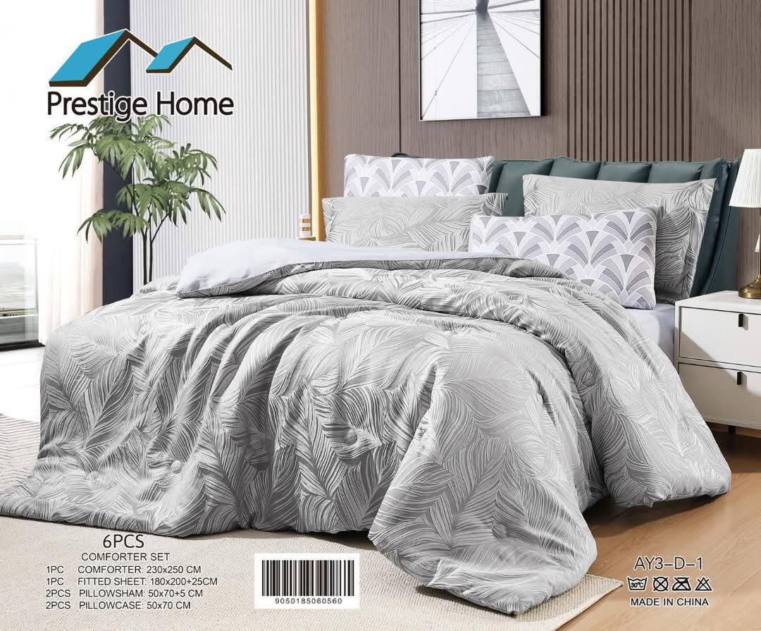 Leaves Comforter Set 6 Pcs AY3  - Double