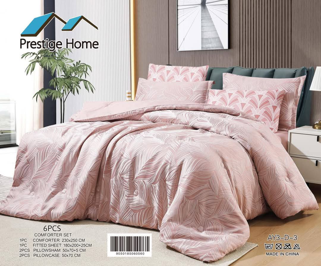 Leaves Comforter Set 6 Pcs AY3  - Double