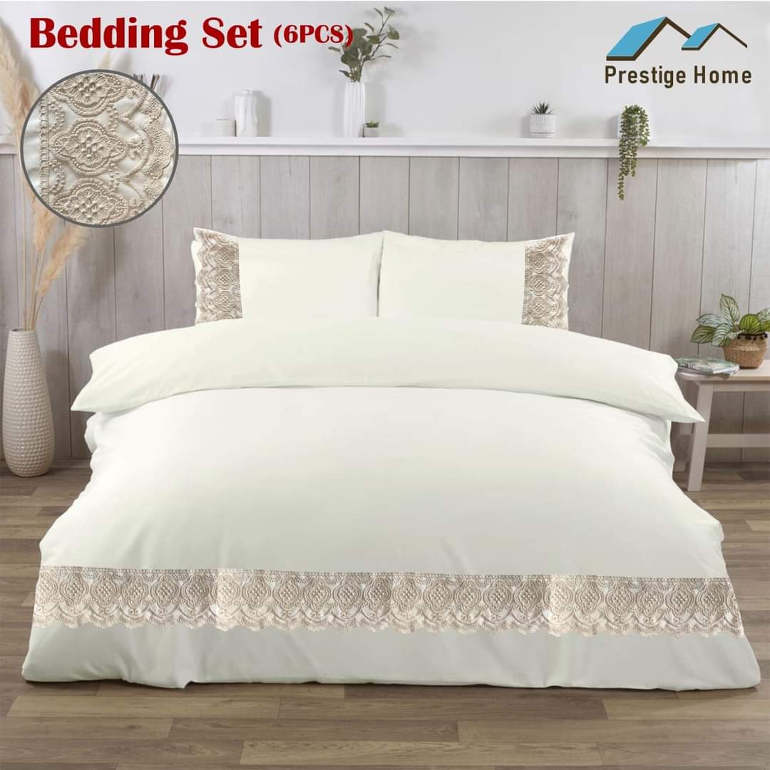 Cotton Duvet Cover Set Dentelle - Double