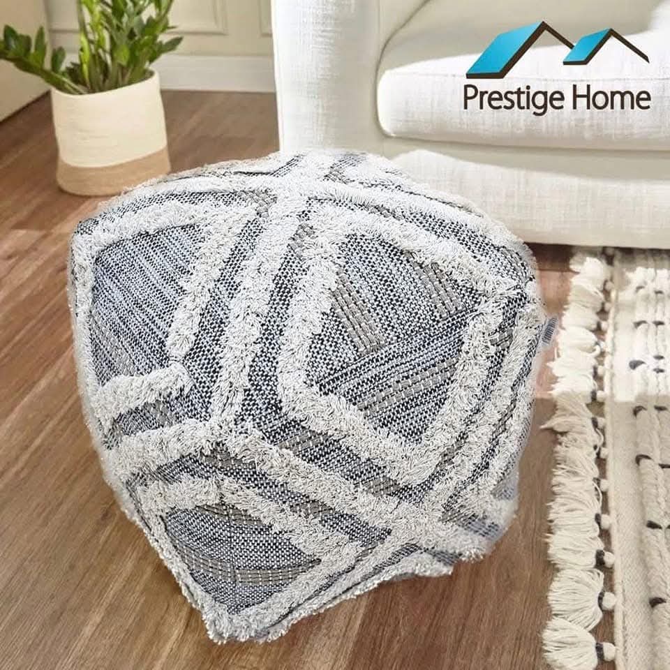 Boho Handloom Pouf - 55x55x50 cm