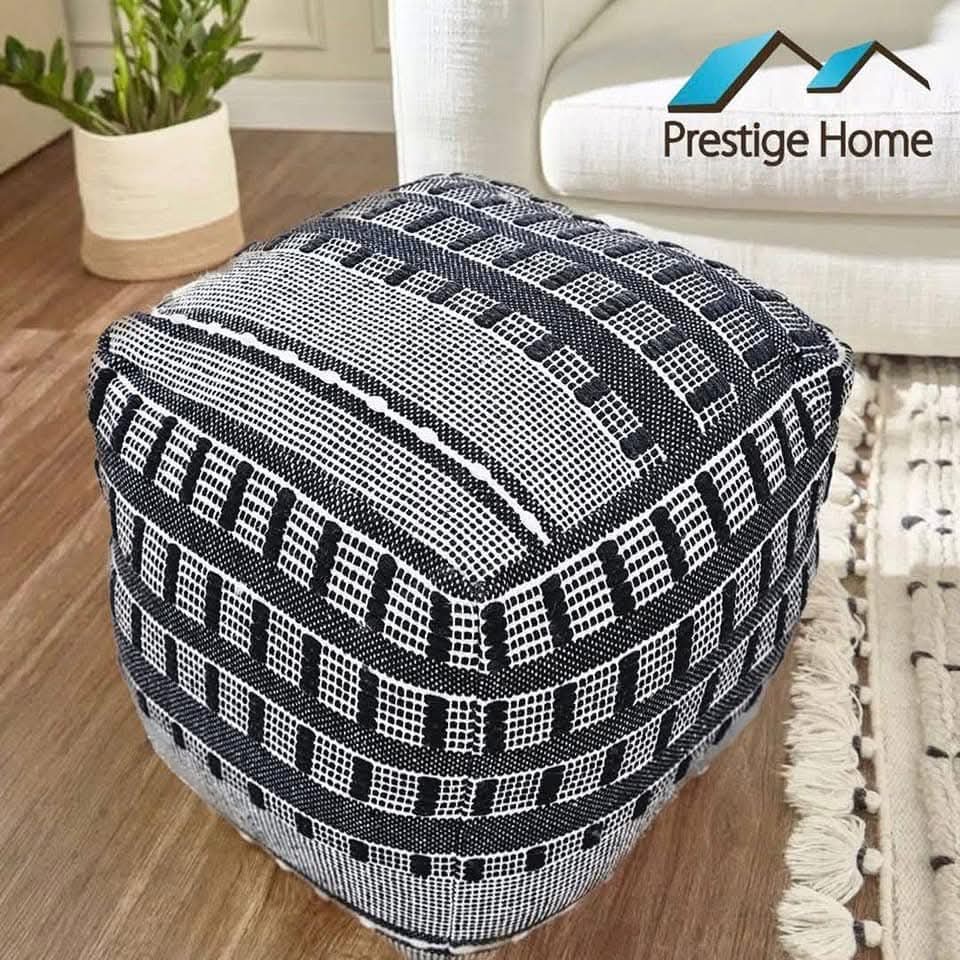 Boho Handloom Pouf - 55x55x50 cm