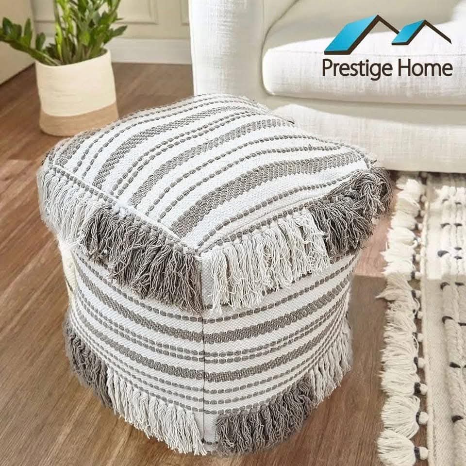 Boho Handloom Pouf - 55x55x50 cm