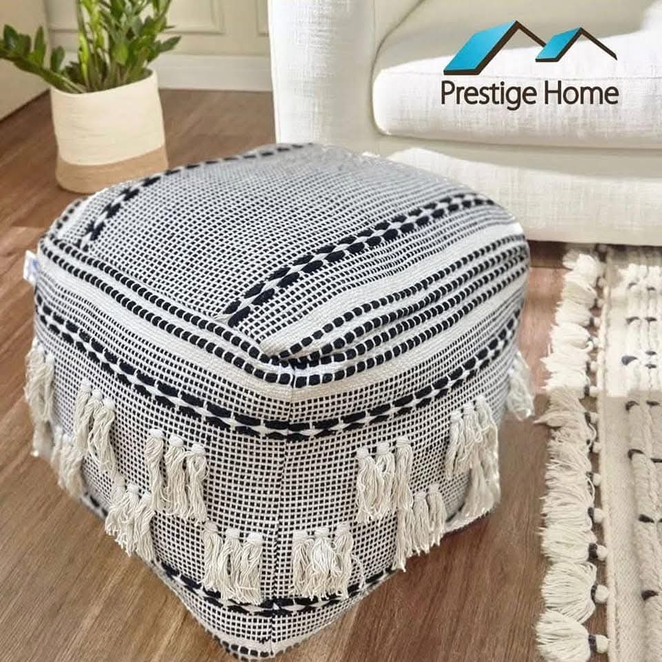Boho Handloom Pouf - 55x55x50 cm