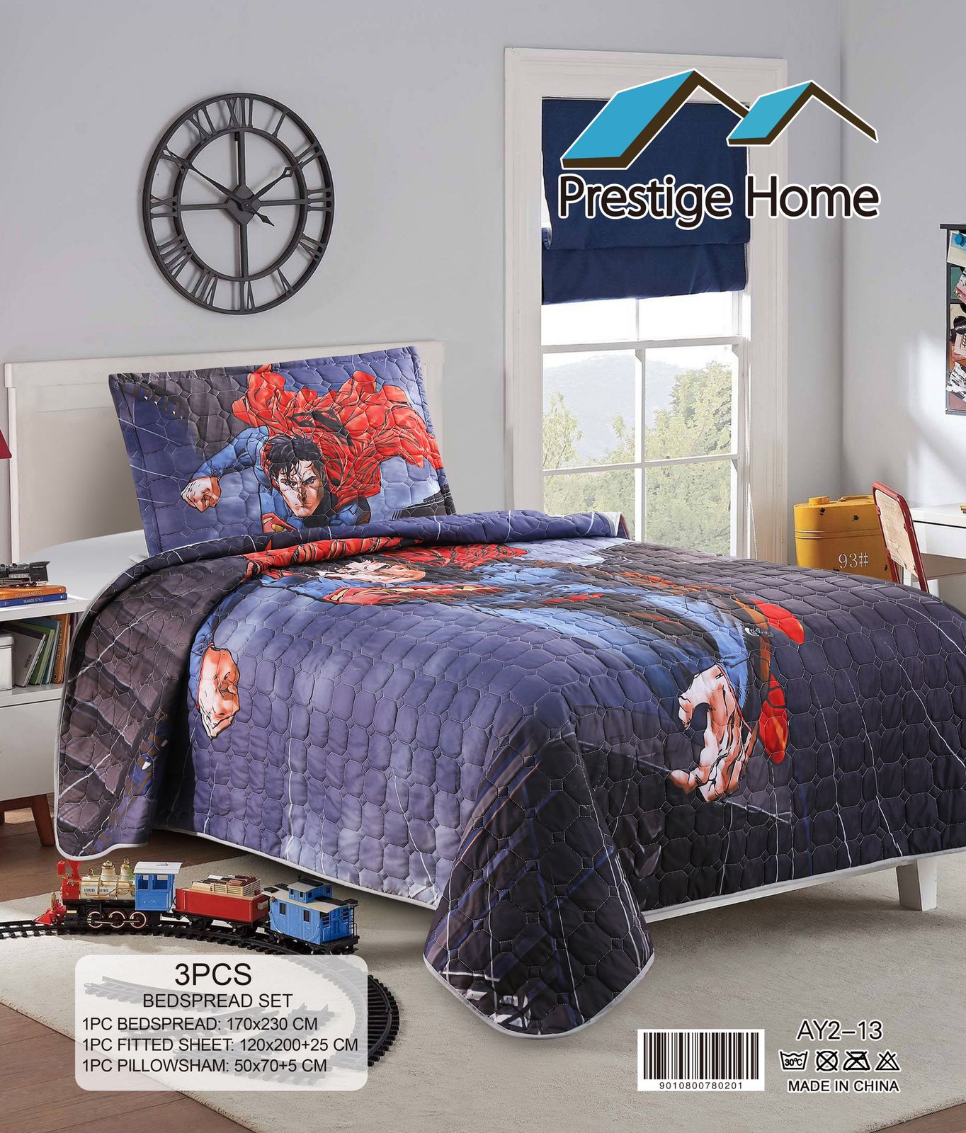 Superman Bedspread Single set - 3 pieces