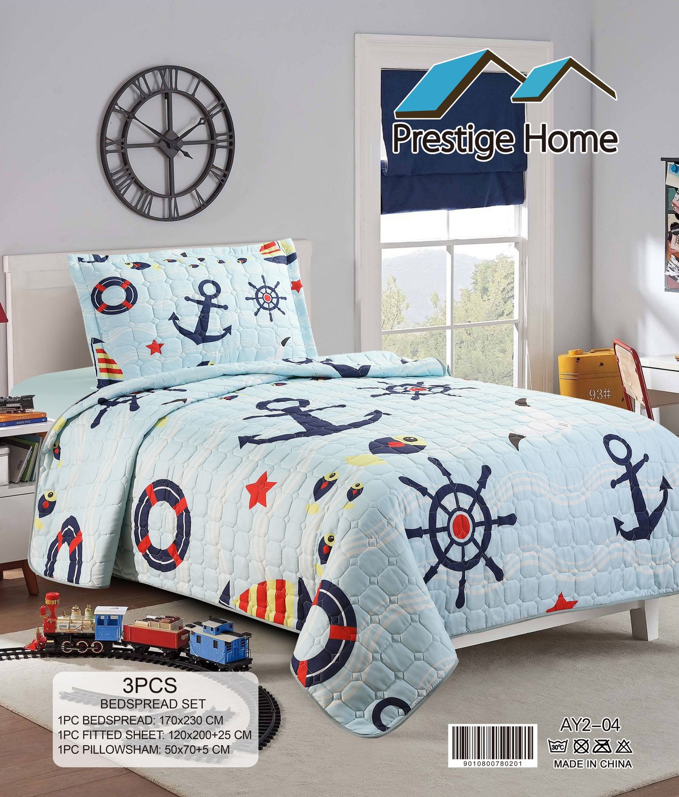 Sailor Bedspread Single set - 3 pieces