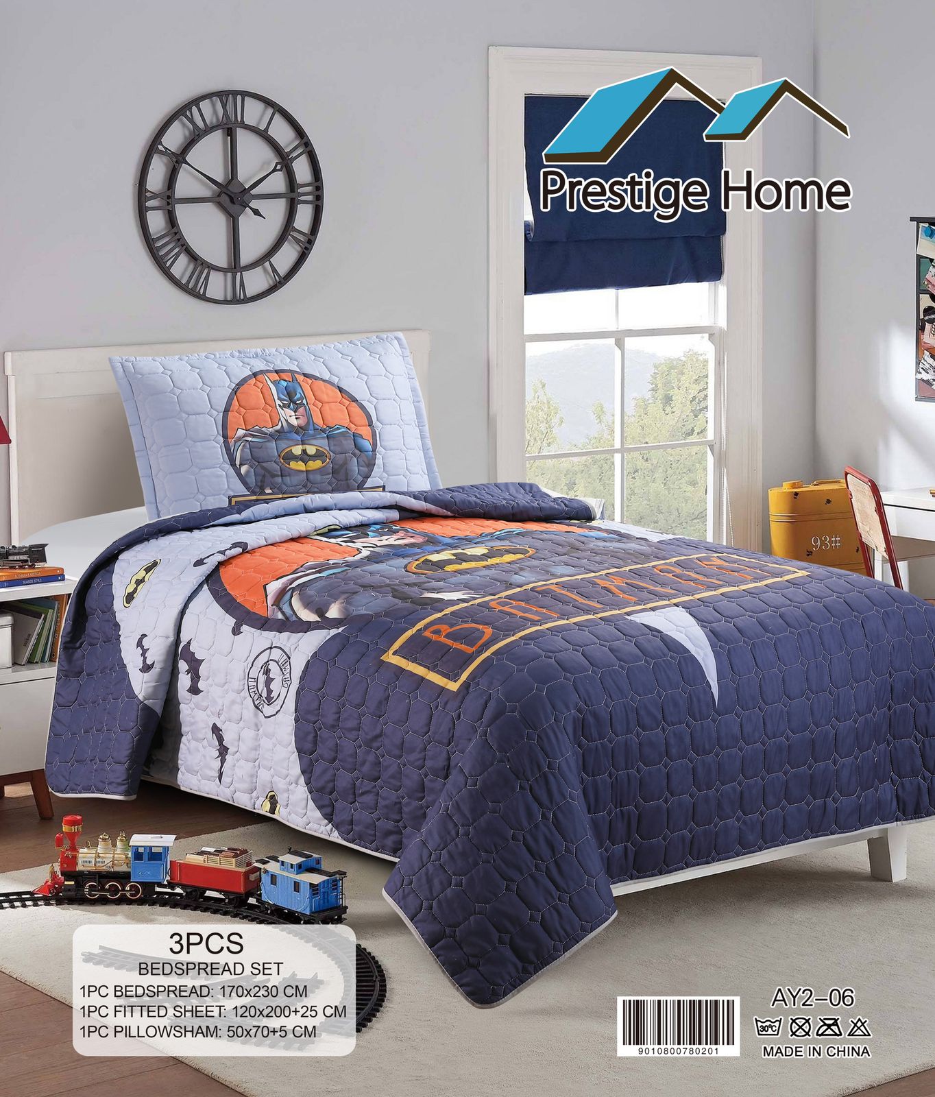 Batman Bedspread Single set - 3 pieces