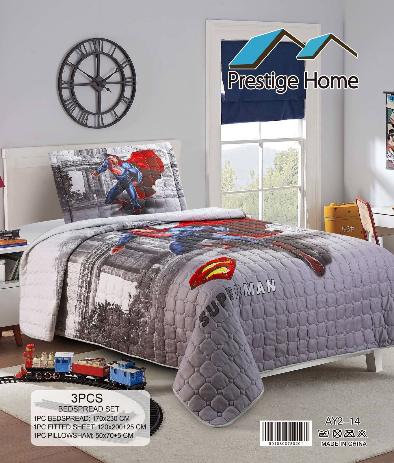 Superman Bedspread Single set - 3 pieces