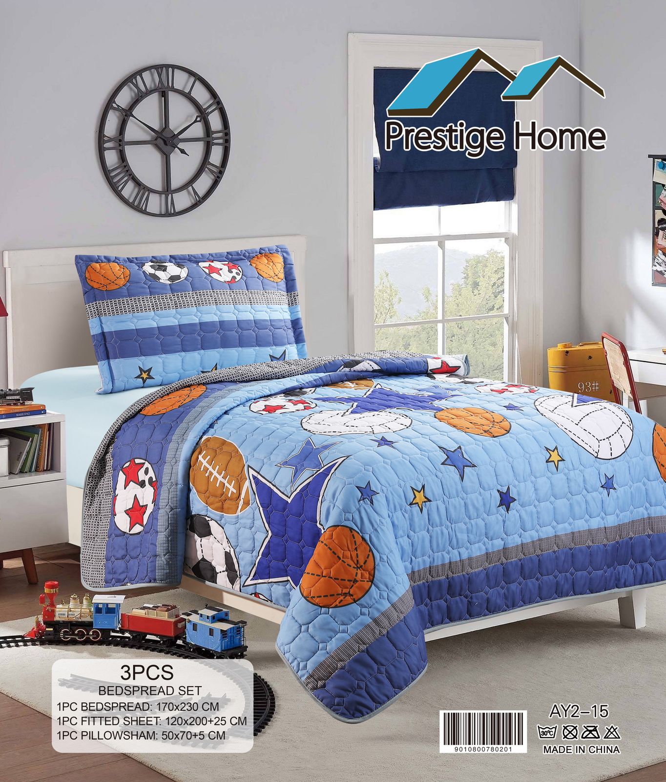 Sport Bedspread Single set - 3 pieces