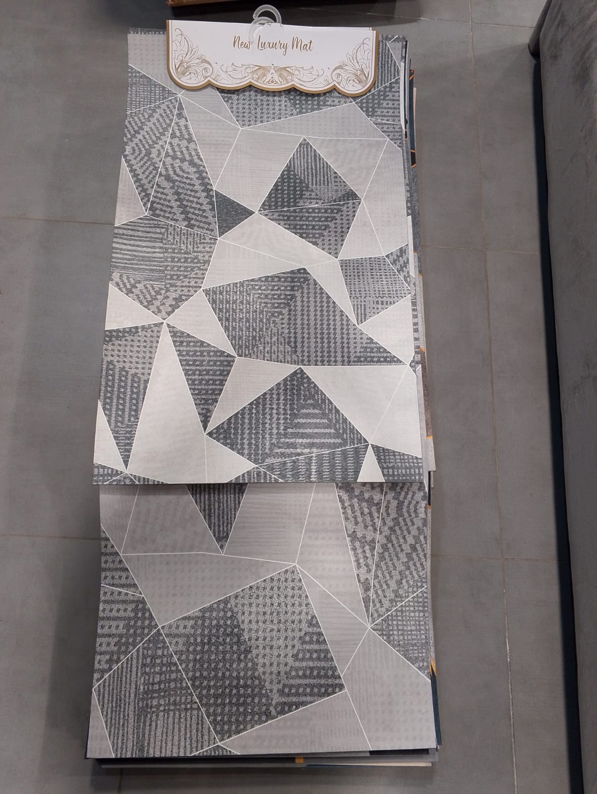 Indoor Rug Set Gray Mosaic