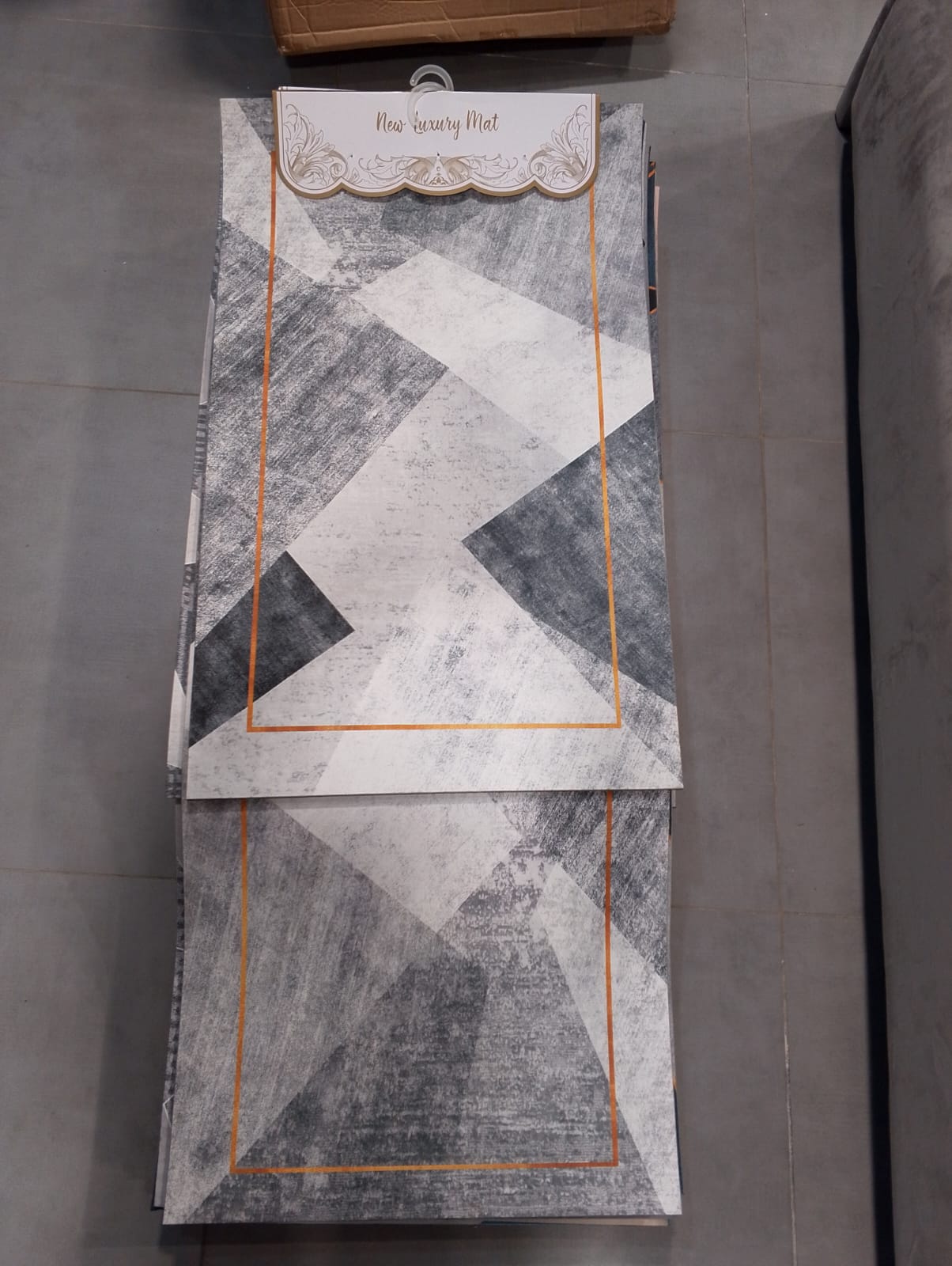 Indoor Rug Set Gray Tiles