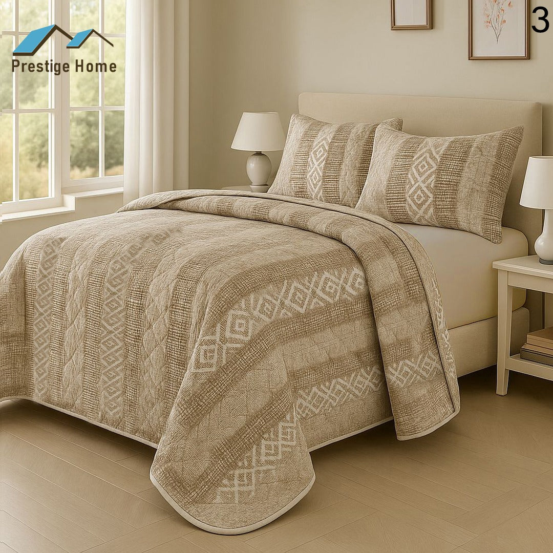 Desert Diamond Quilted Bedspread Set - Single