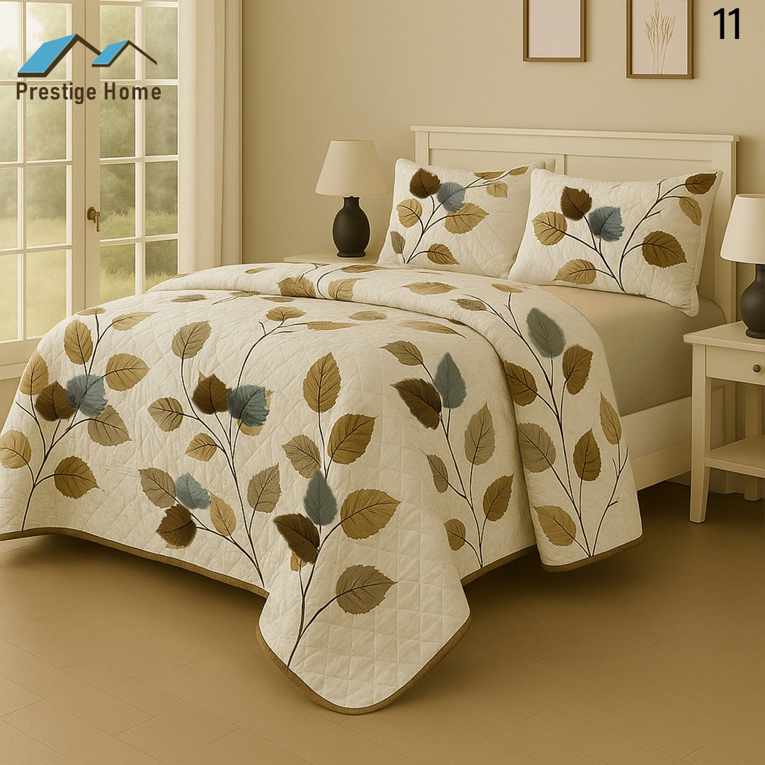 Autumn Breeze Quilted Bedspread Set - Single