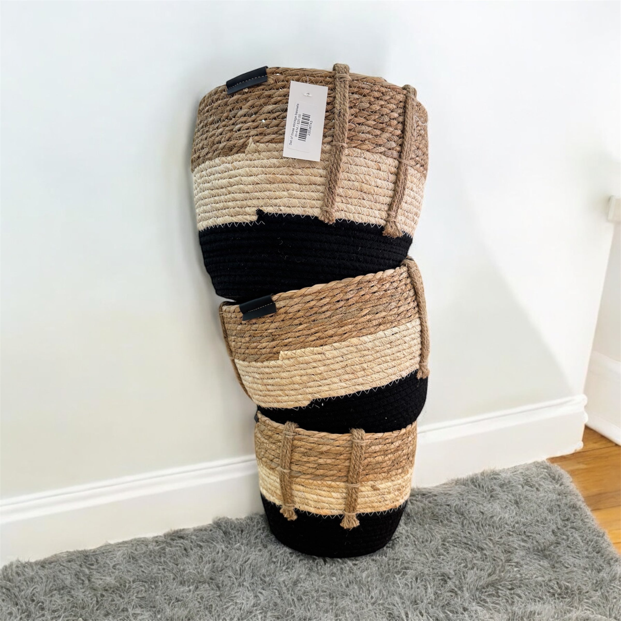 Set of three storage baskets