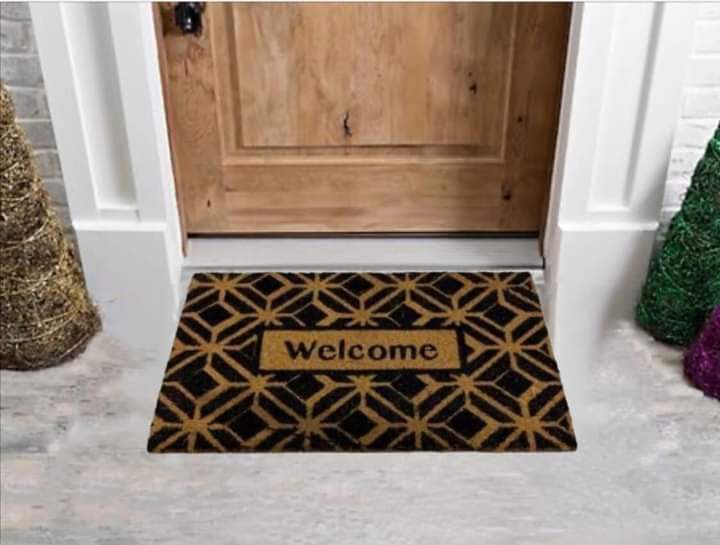 Geometric Welcome Outdoor Rug - 45x75 cm
