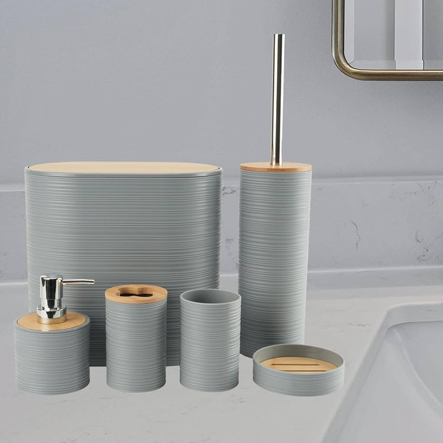 Oval Bamboo Bathroom Set