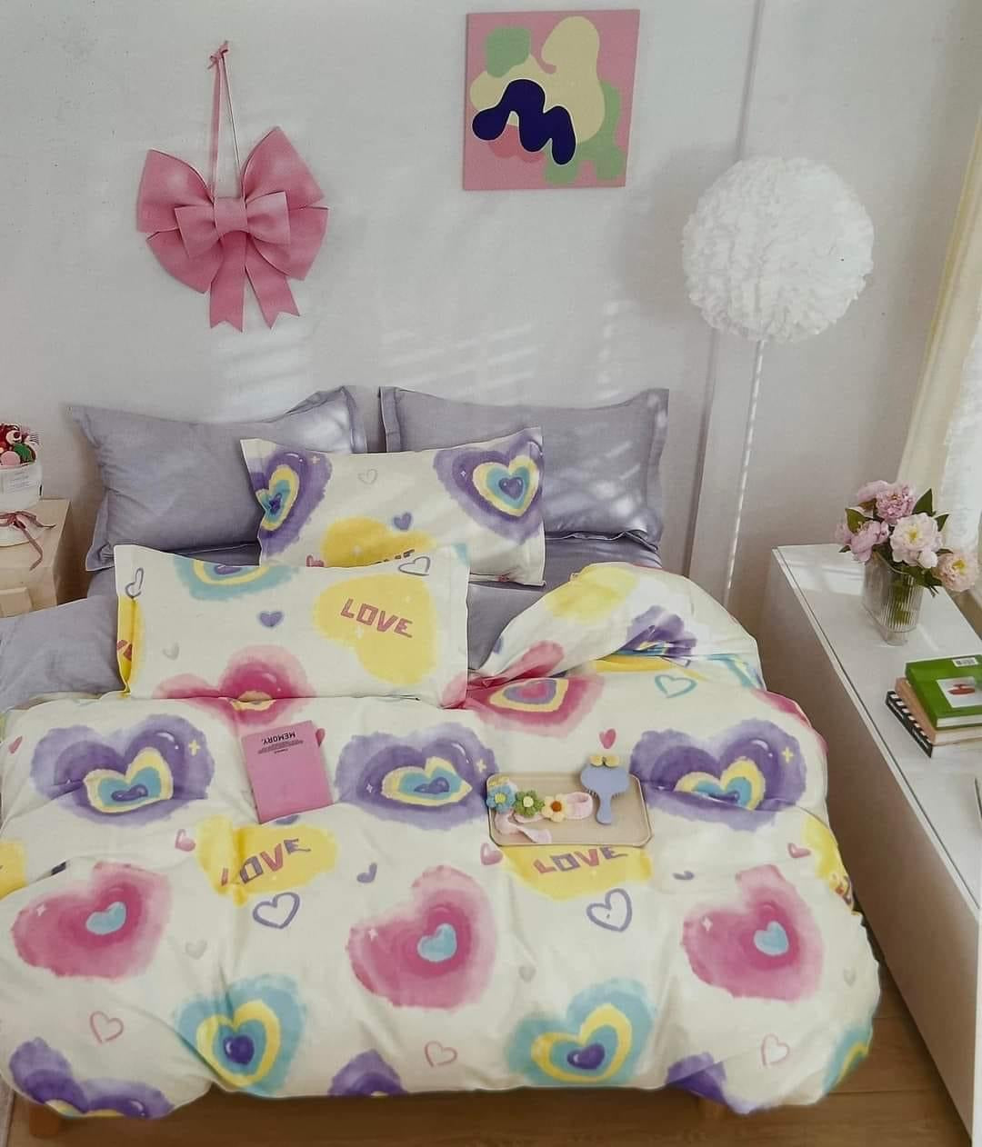 Cotton Hearts Duvet Cover Set - Single