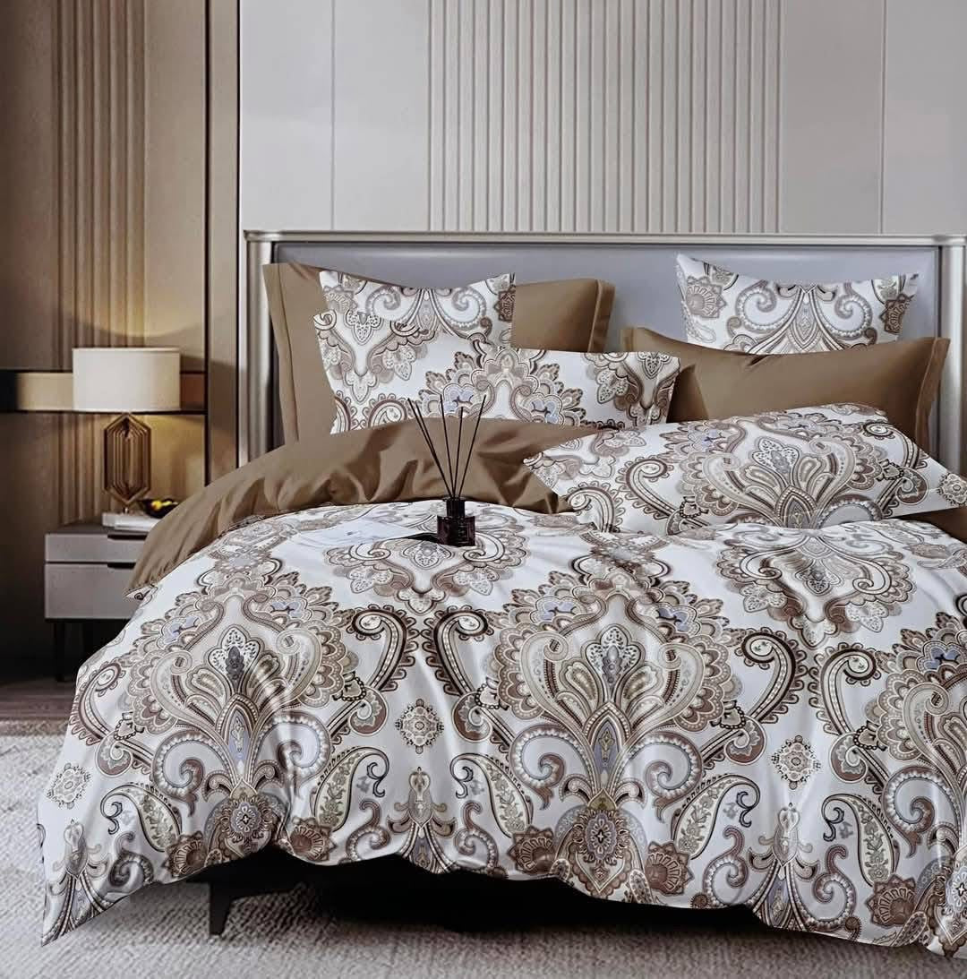 Cotton Imperial Mocha Paisley Duvet Cover Set - Double