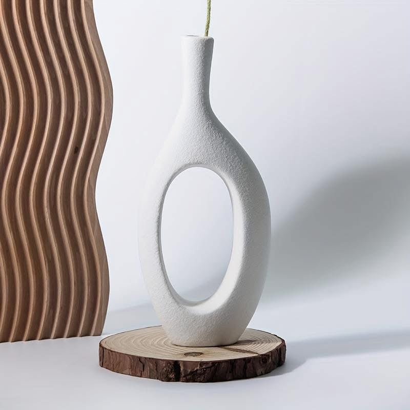 Elora Oval Hollow Ceramic Vase