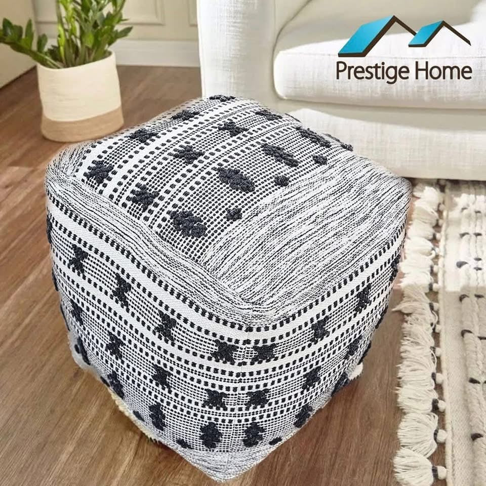 Boho Handloom Pouf - 55x55x50 cm