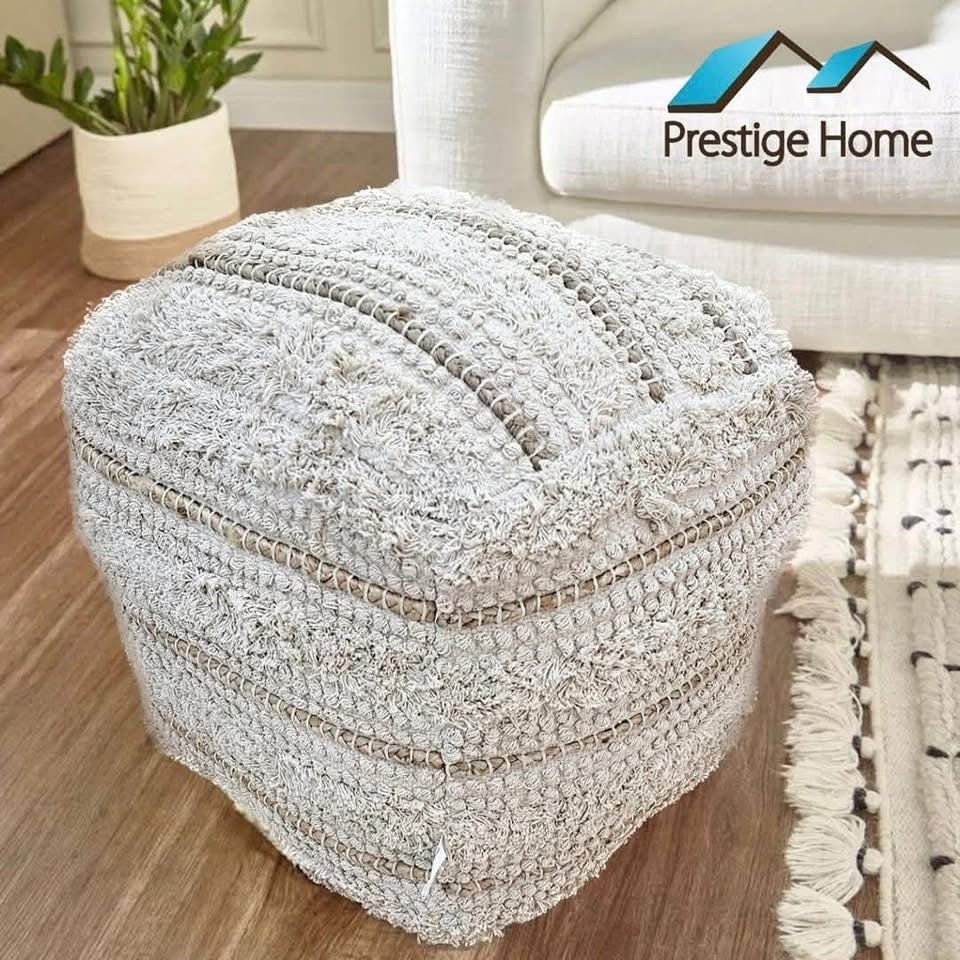 Boho Handloom Pouf - 55x55x50 cm