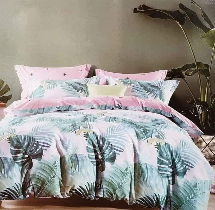 Cotton Tropical Blush Breeze Bedding Set - Double