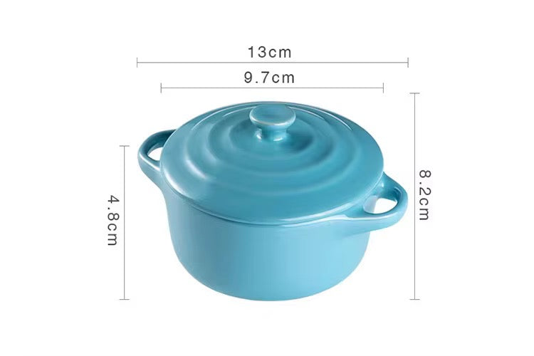 Mini ColorPop Ceramic Casserole Pots with Lids