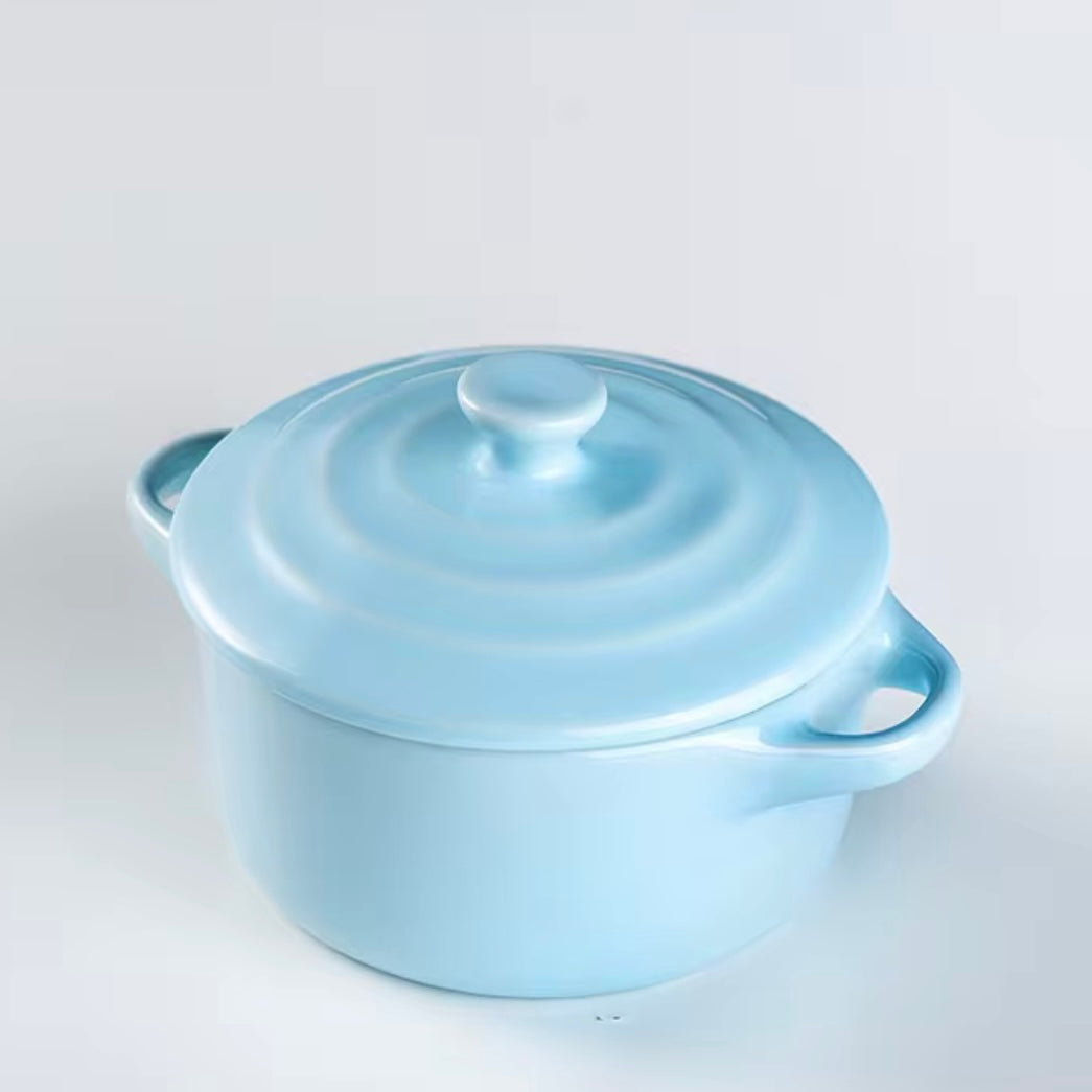 Mini ColorPop Ceramic Casserole Pots with Lids