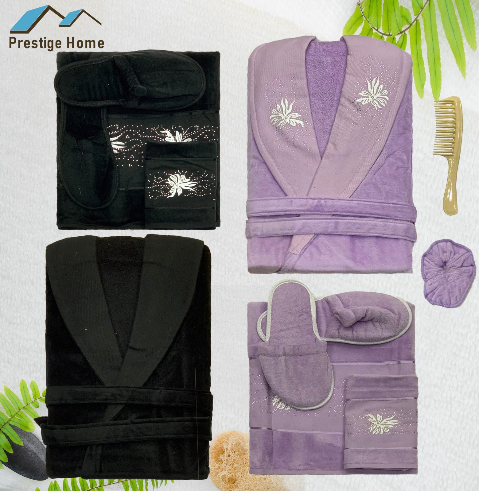 Blossoms Bathrobe Set - 10 Pieces
