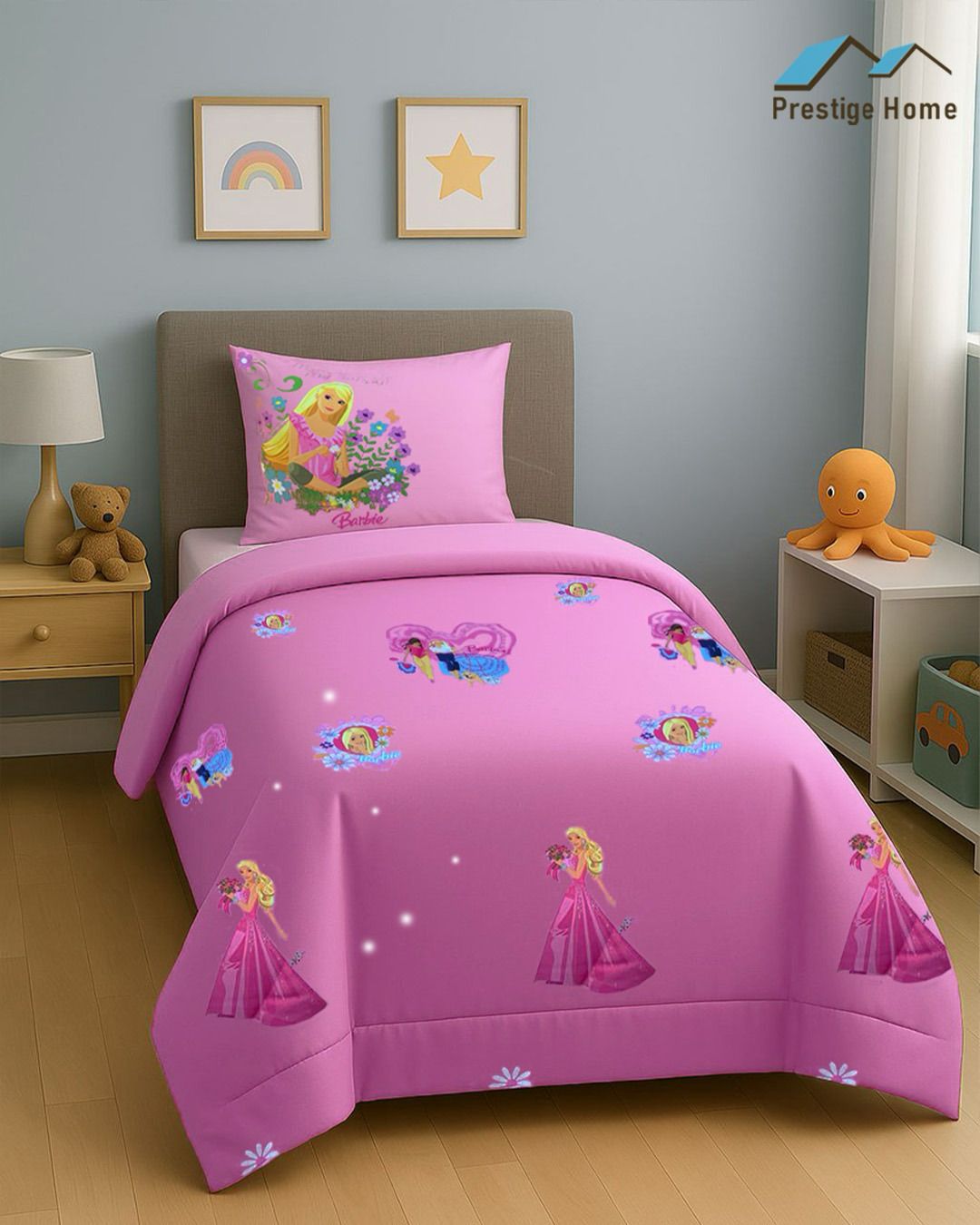 Pink Barbie Kids Comforter - 3 Pieces