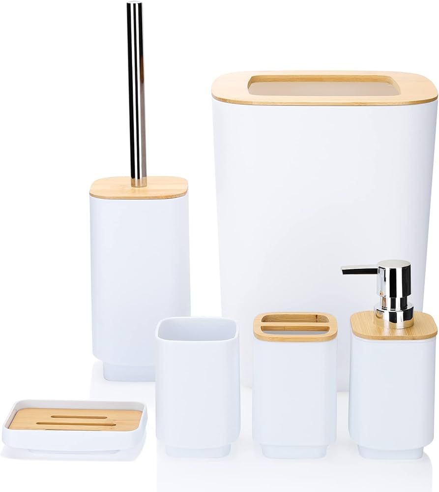 Square Bamboo Bathroom Set