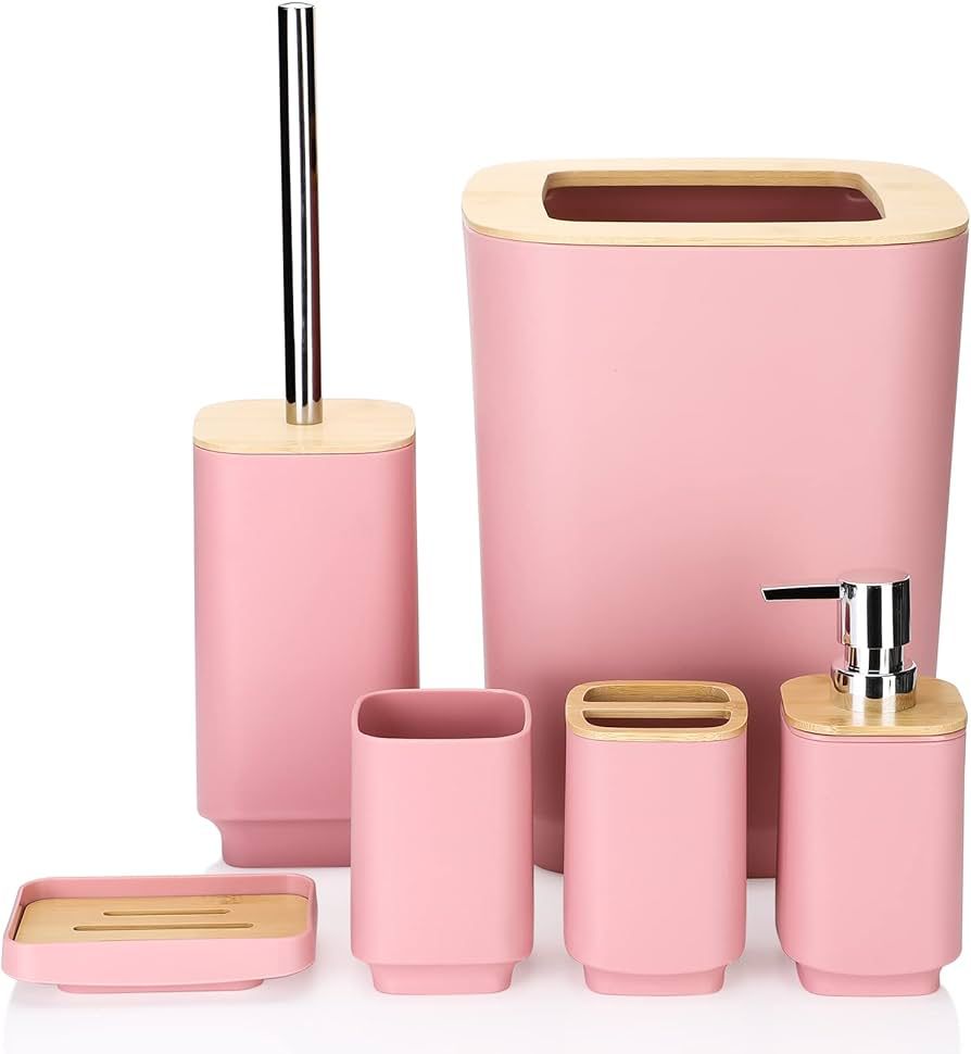 Square Bamboo Bathroom Set