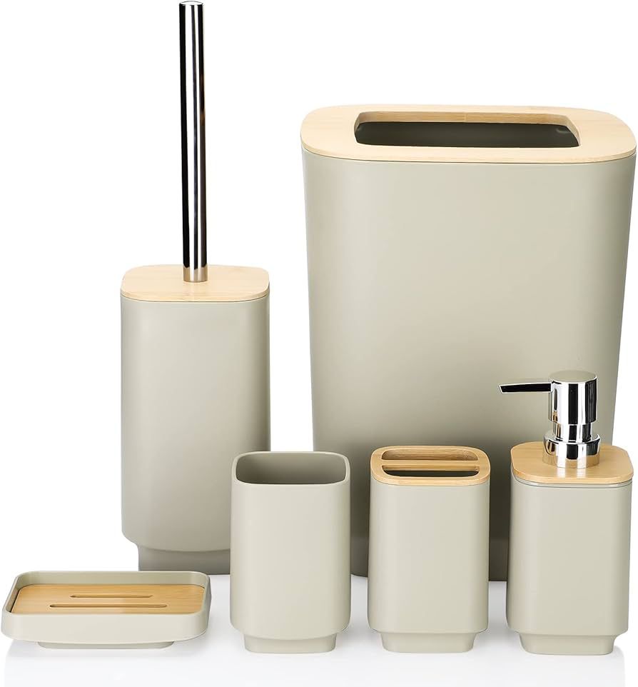 Square Bamboo Bathroom Set