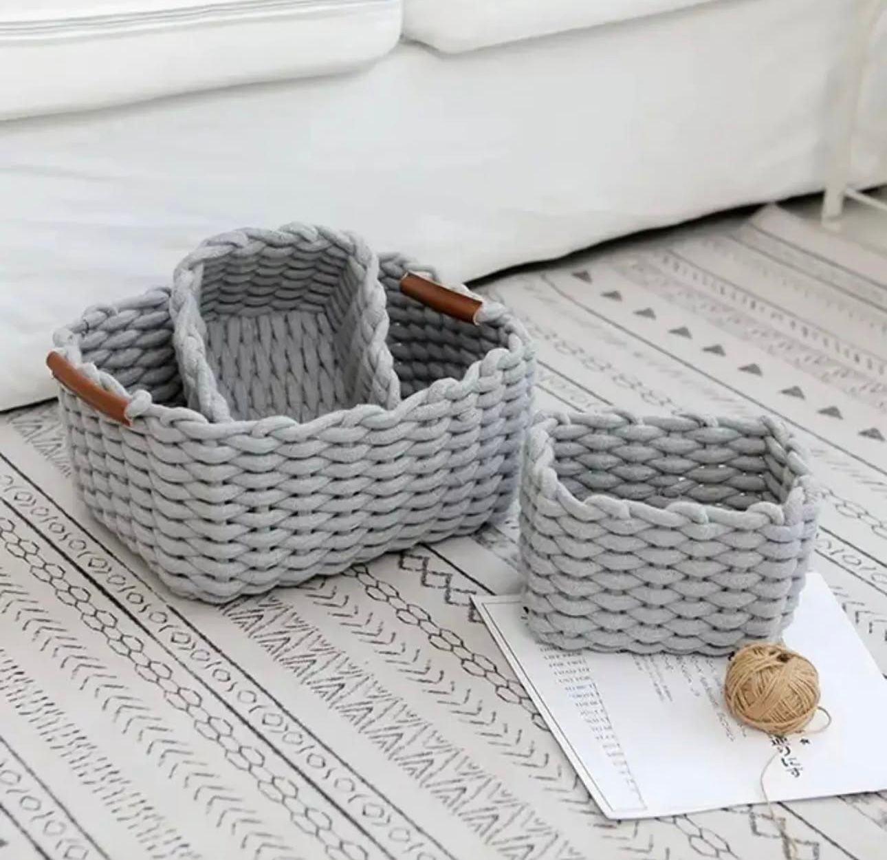 Thick Thread Basket- 3 pieces