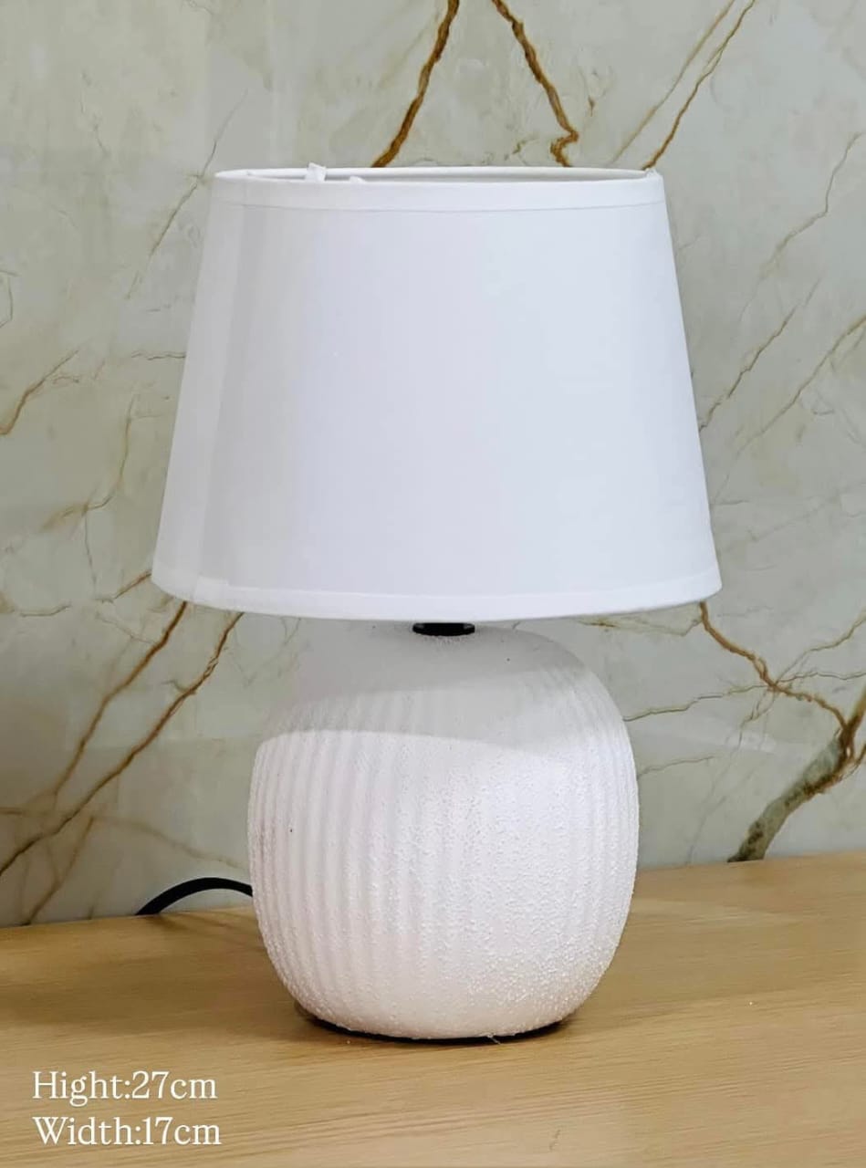 Frosted Ivory Ripple Table Lamp
