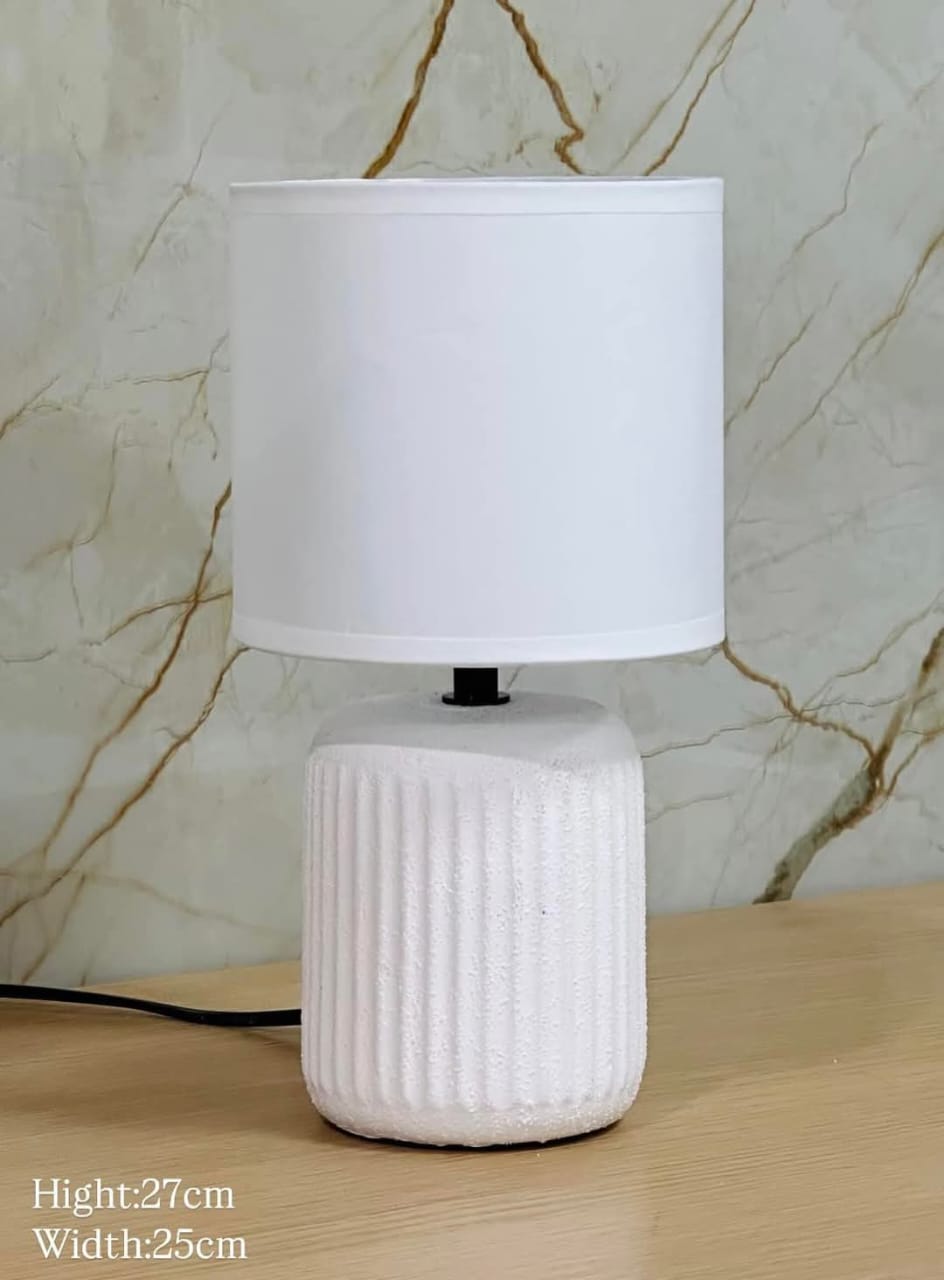 Frosted Ivory Ripple Table Lamp