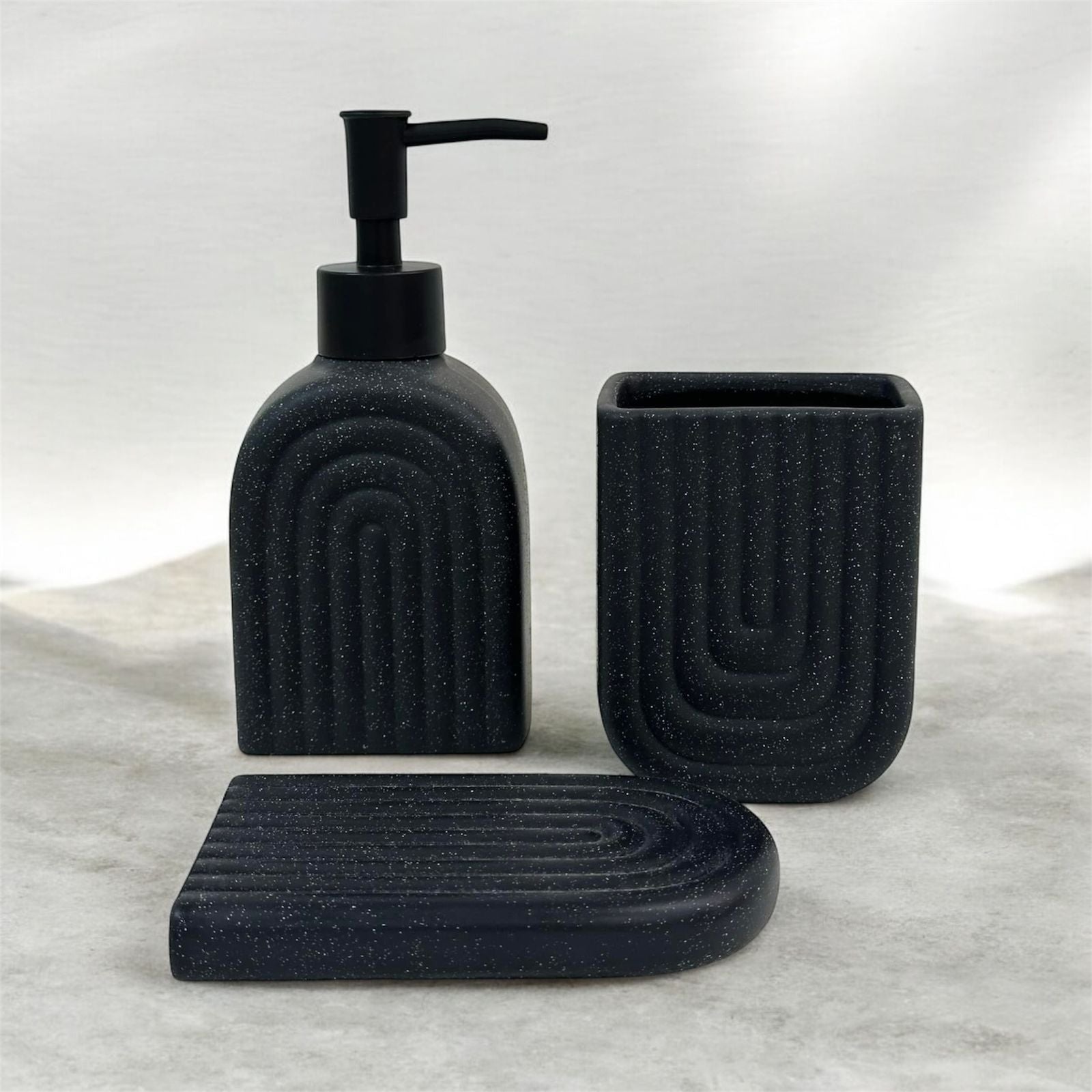 Modern Arch-Pattern Bathroom Set - 3 Pieces
