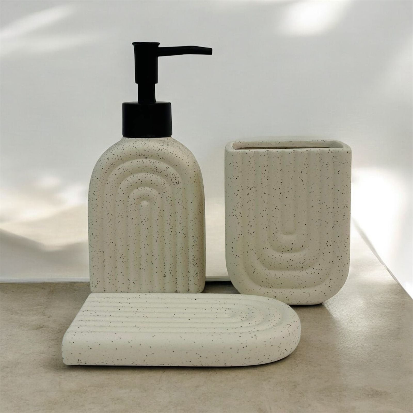 Modern Arch-Pattern Bathroom Set - 3 Pieces