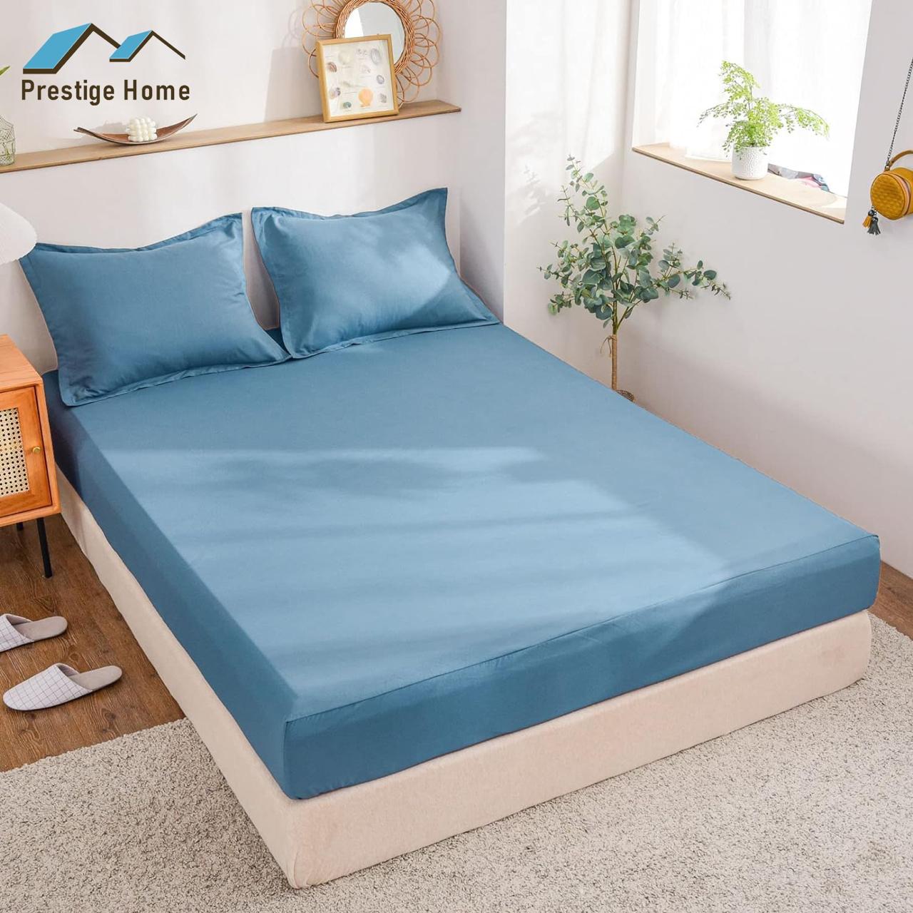 Cotton Plain Bedsheet Set - Double