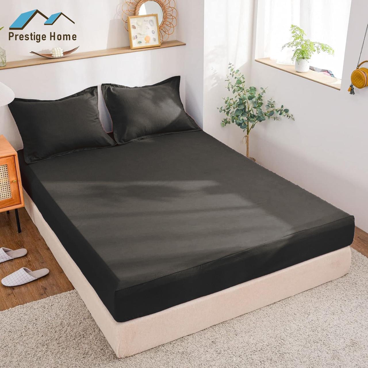 Cotton Plain Bedsheet Set - Double