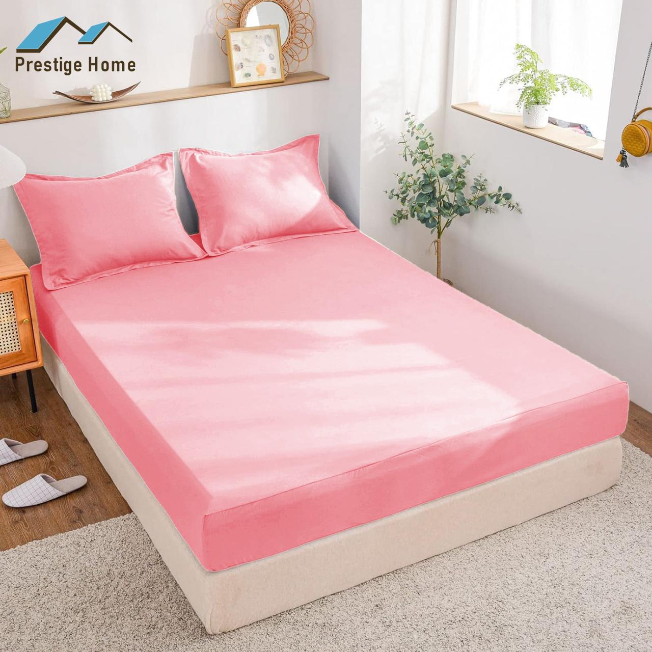 Cotton Plain Bedsheet Set - Double